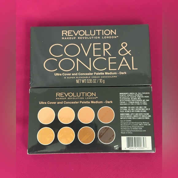 Revolution Cover & Conceal Palette - Blendable Cream Concealers Medium Dark NIB - Picture 1 of 5